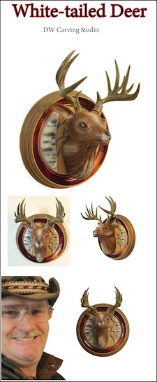 Whitetailed deer carving